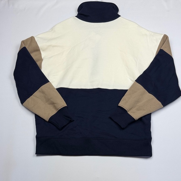 Men's Colorblock Sweater - Navy, Cream, and Tan - Picture 6 of 10